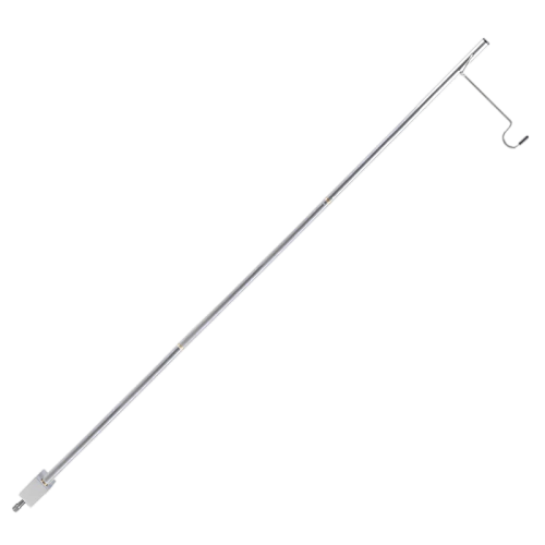 Metallic antenna on a white background