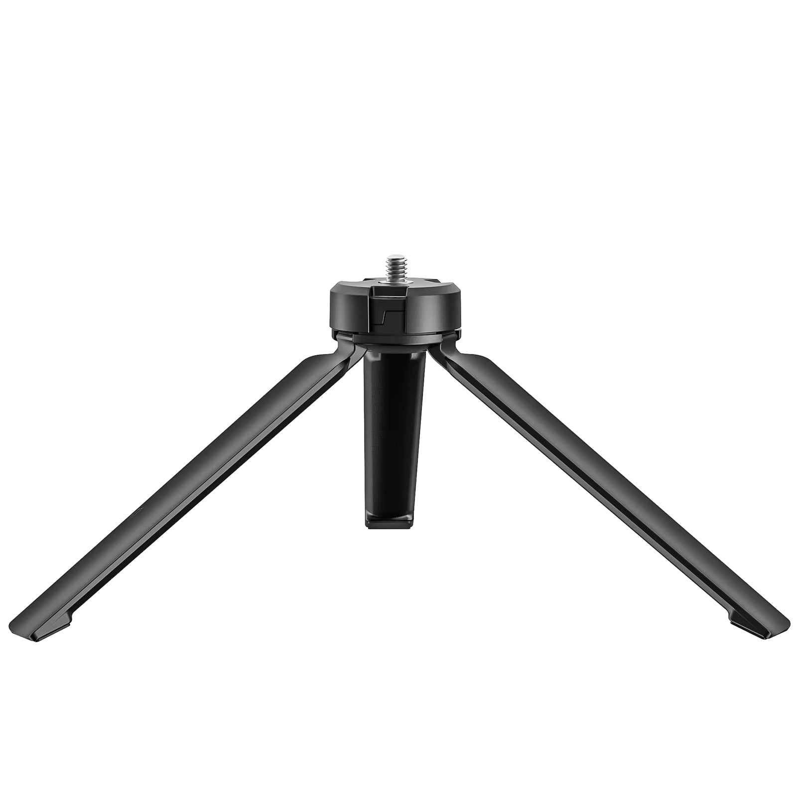 Black mini tripod on a white background