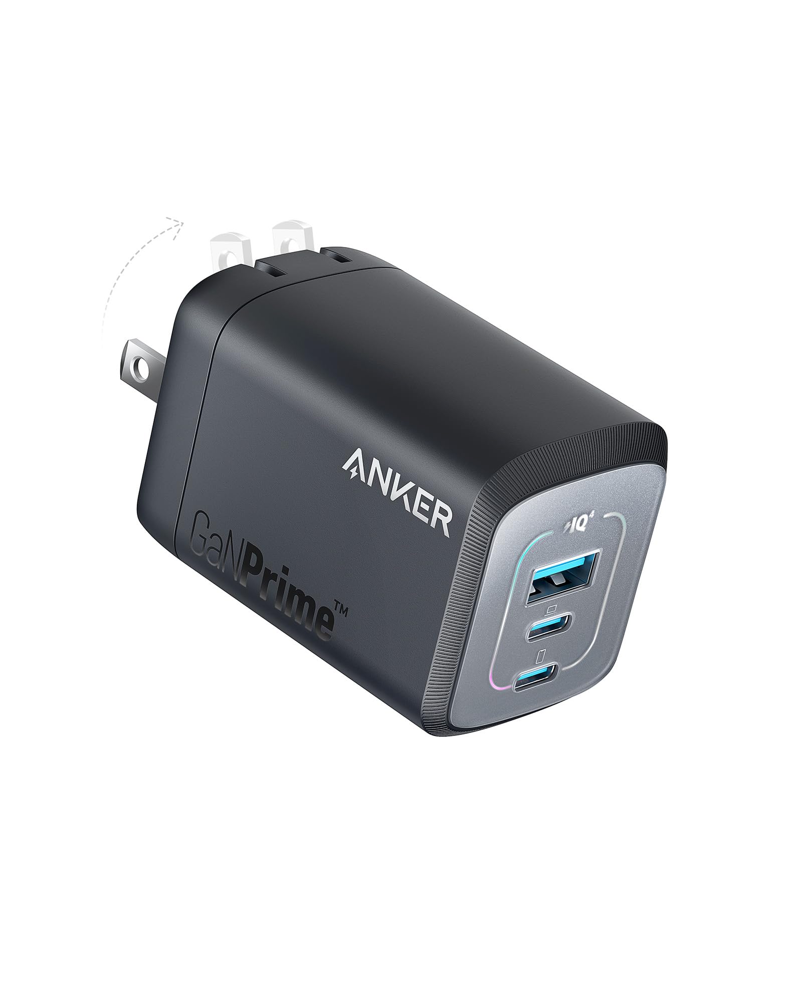 Anker wall charger with two USB ports on a white background
