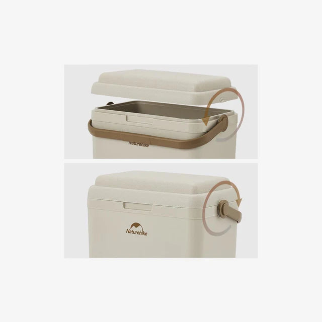 Naturehike Lamando 24H Outdoor Antibacterial Cooler Box - Beige Grey