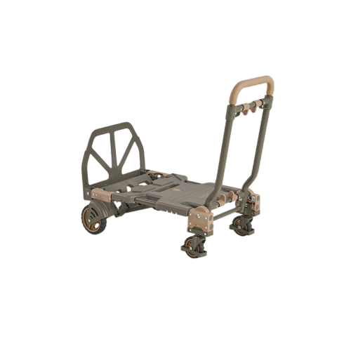 Foldable trolley with wheels on a white background