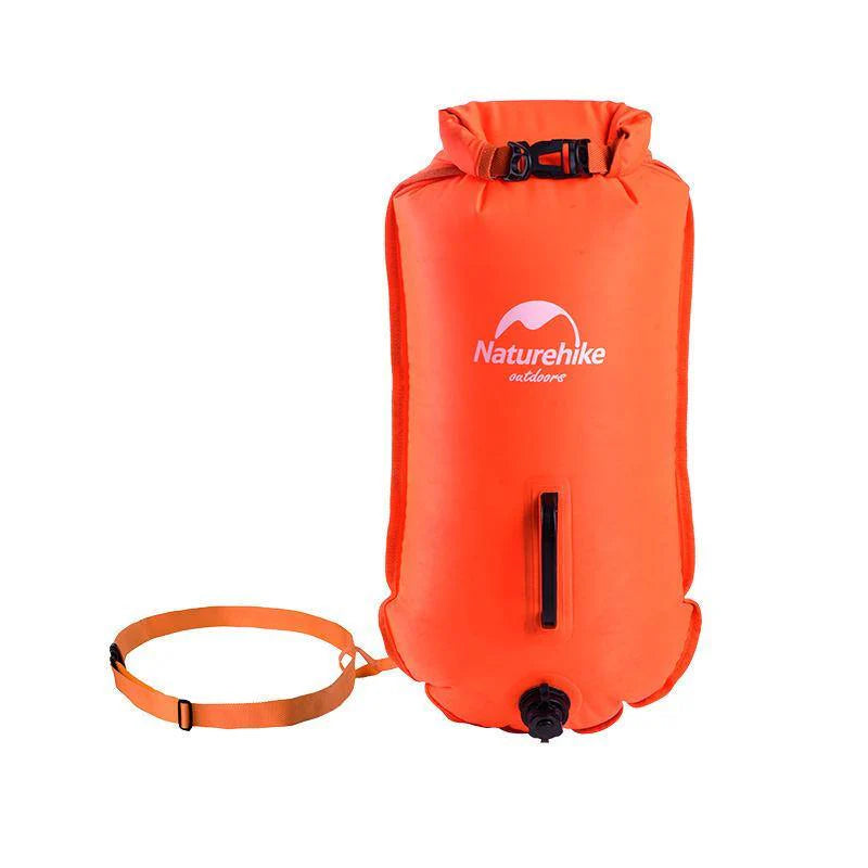 Orange dry bag with Naturehike logo on a white background