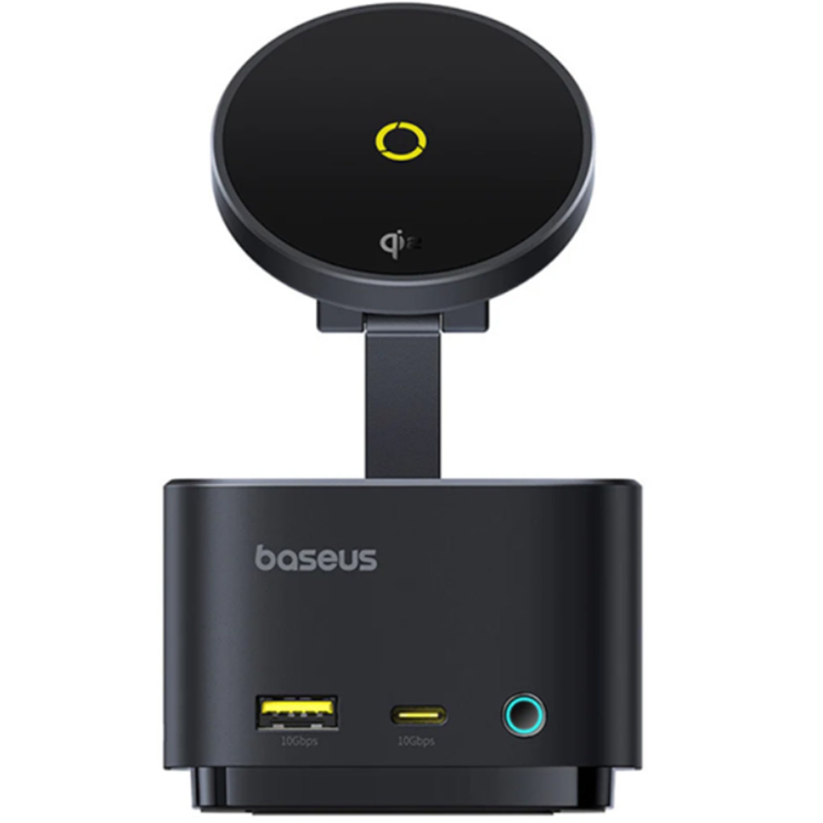 Baseus wireless charging pad with USB ports on a white background