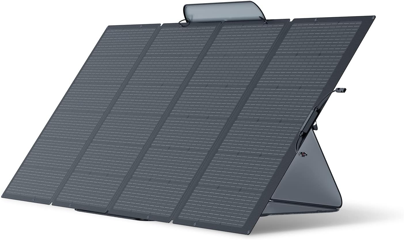 Foldable solar panel on a white background