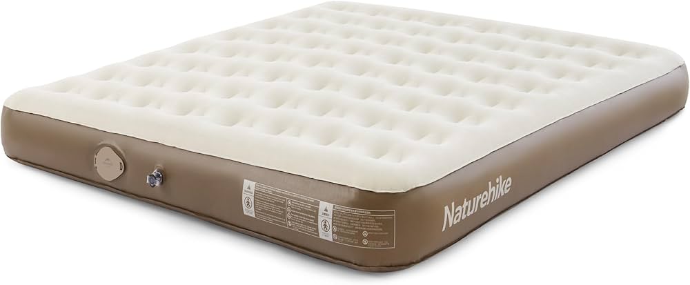 Inflatable mattress with 'Naturehike' branding on a white background
