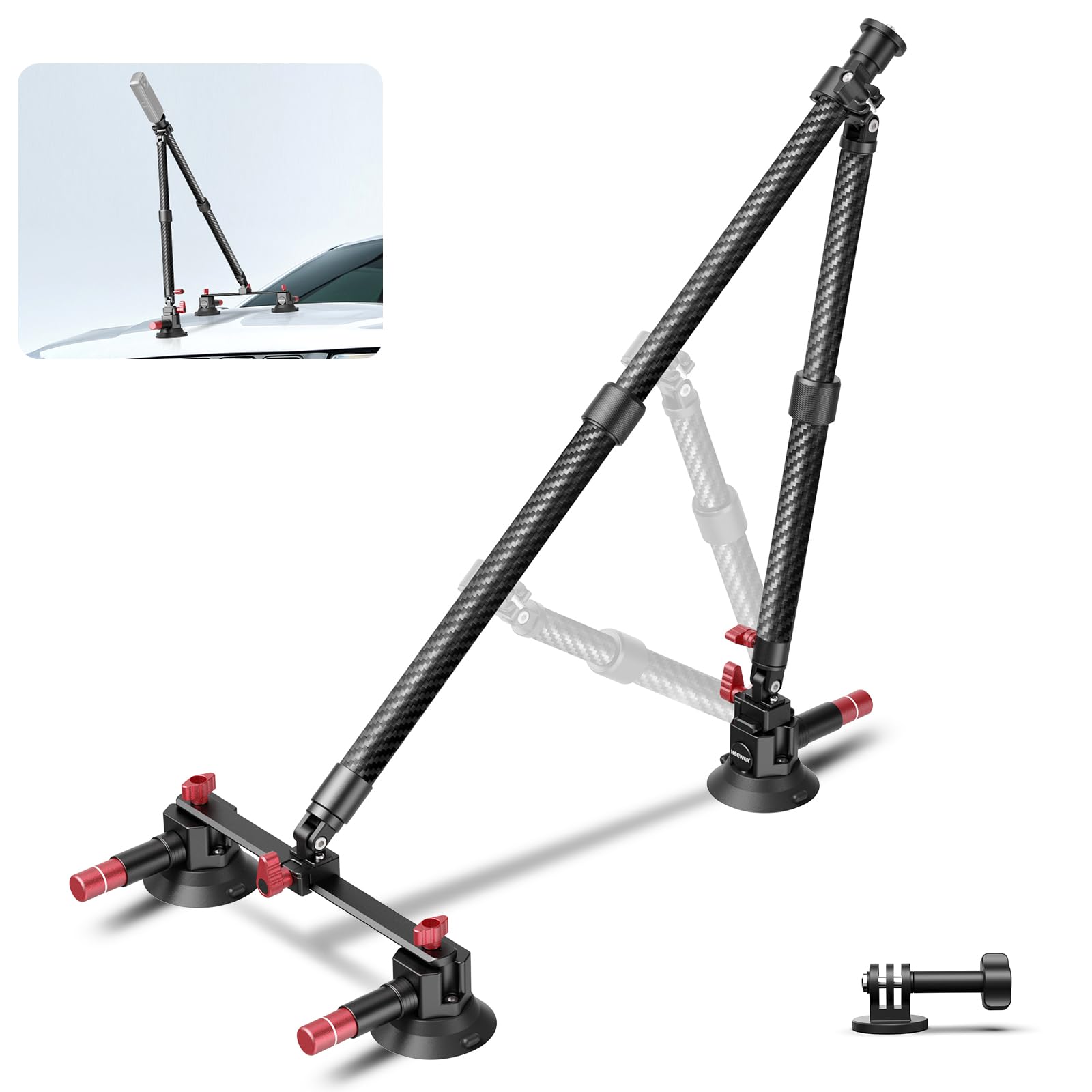 Car roof rack system with adjustable brackets on a white background