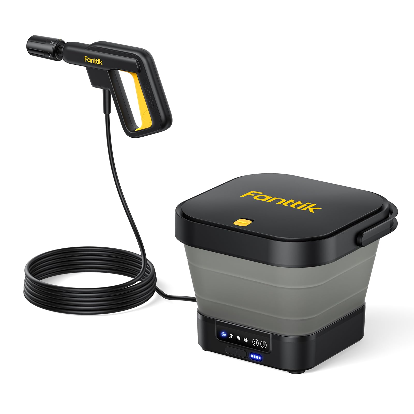 Fanttik pressure washer with hose on a white background