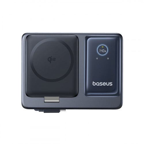 Baseus wireless charger with digital display on a white background