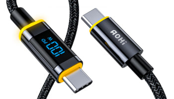 AOHI USB cable with digital display on a white background