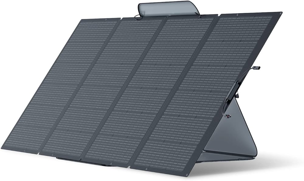 Foldable solar panel on a white background