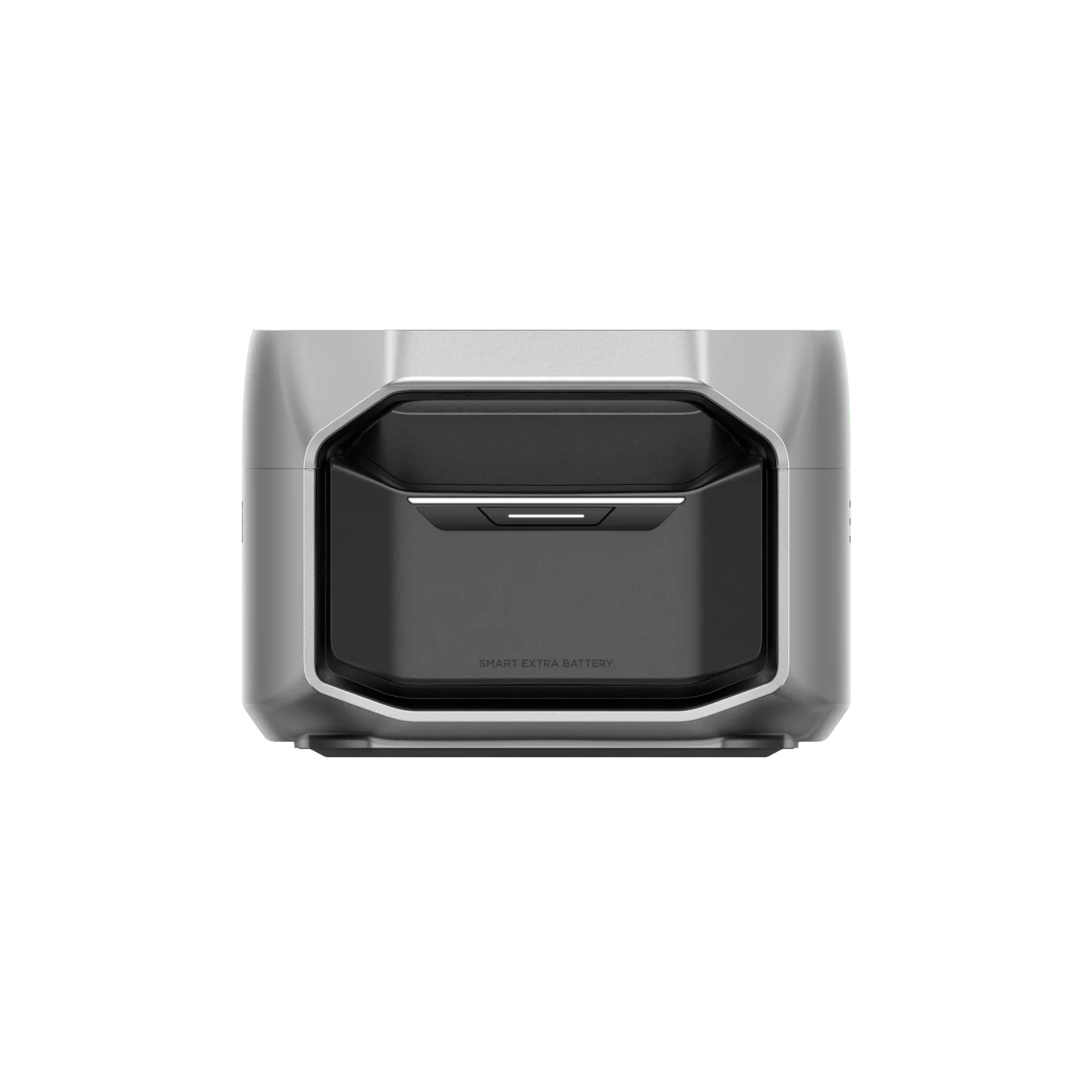Silver and black electronic device on a white background