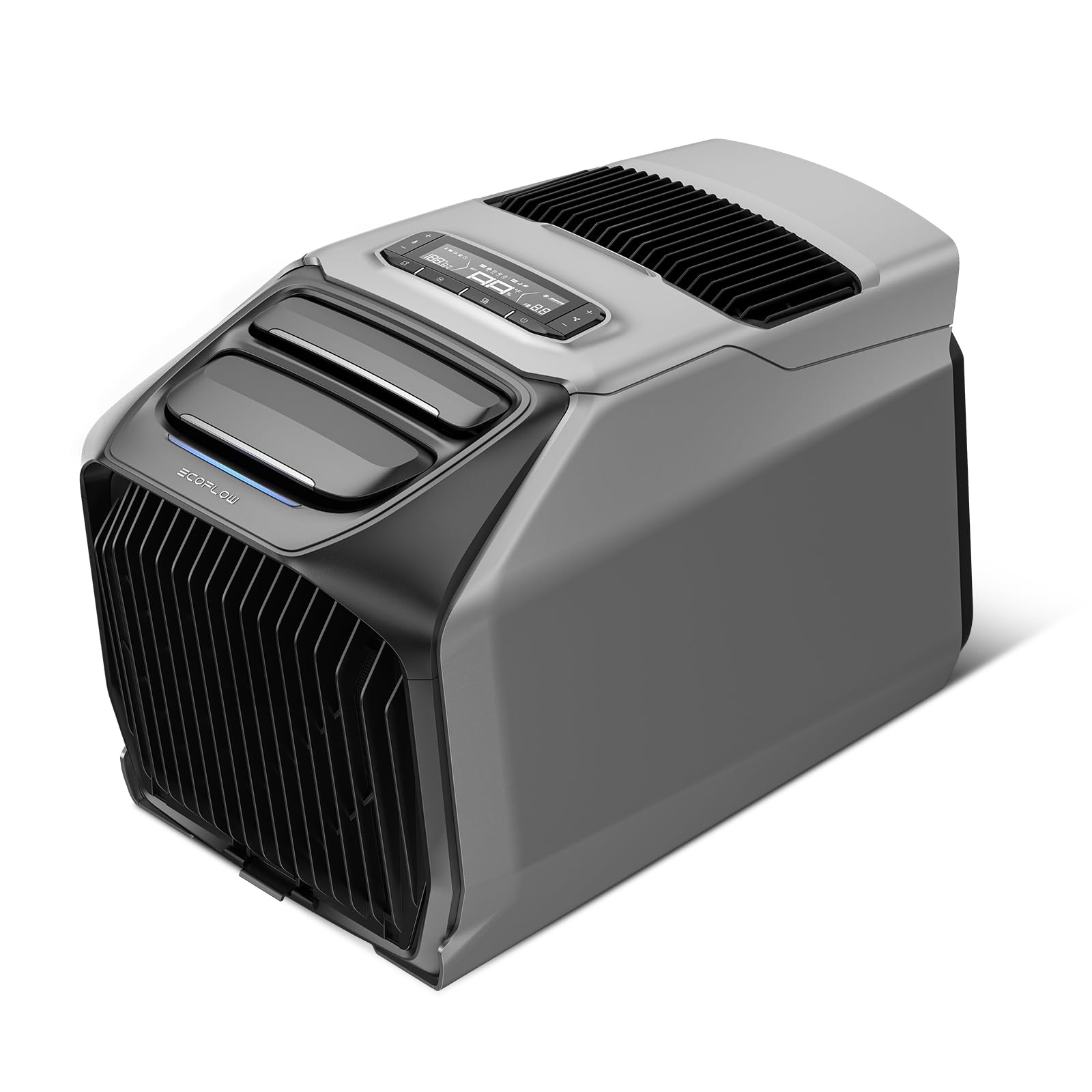 Gray air conditioner on a white background