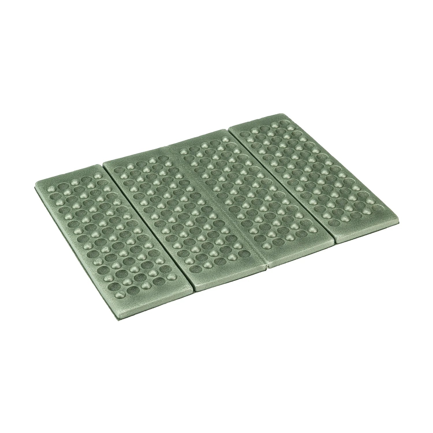 Green folding mat with textured surface on a white background