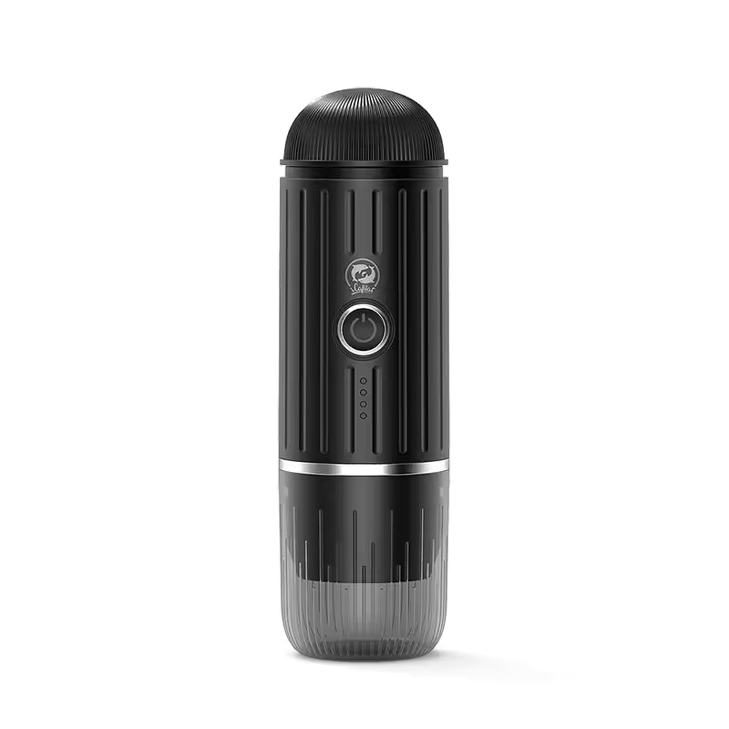 Black and gray kitchen device on a white background