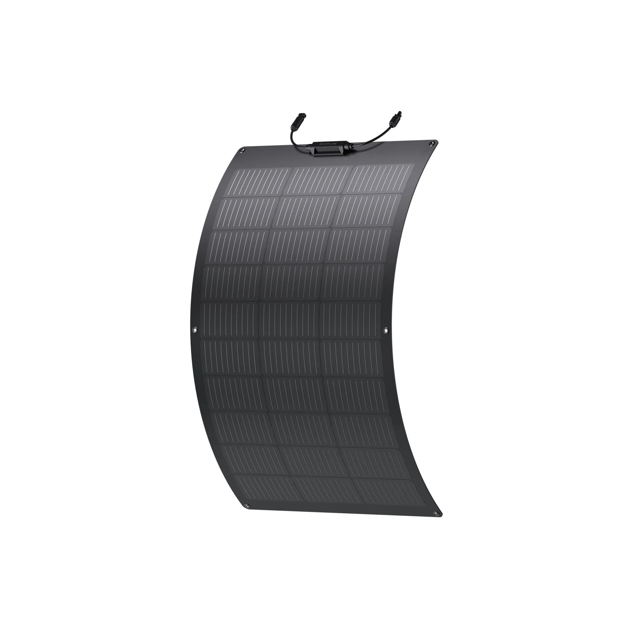 Curved solar panel on a white background