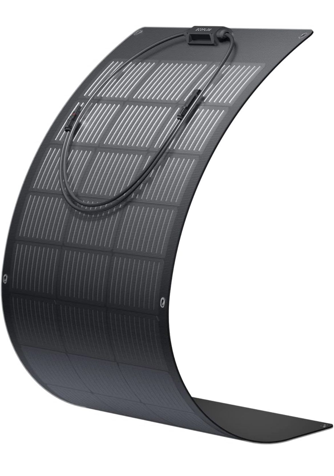 Flexible solar panel on a white background