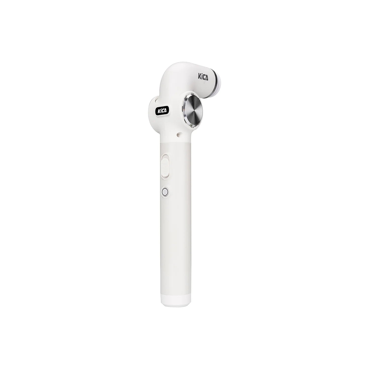 White wireless earbud on a white background