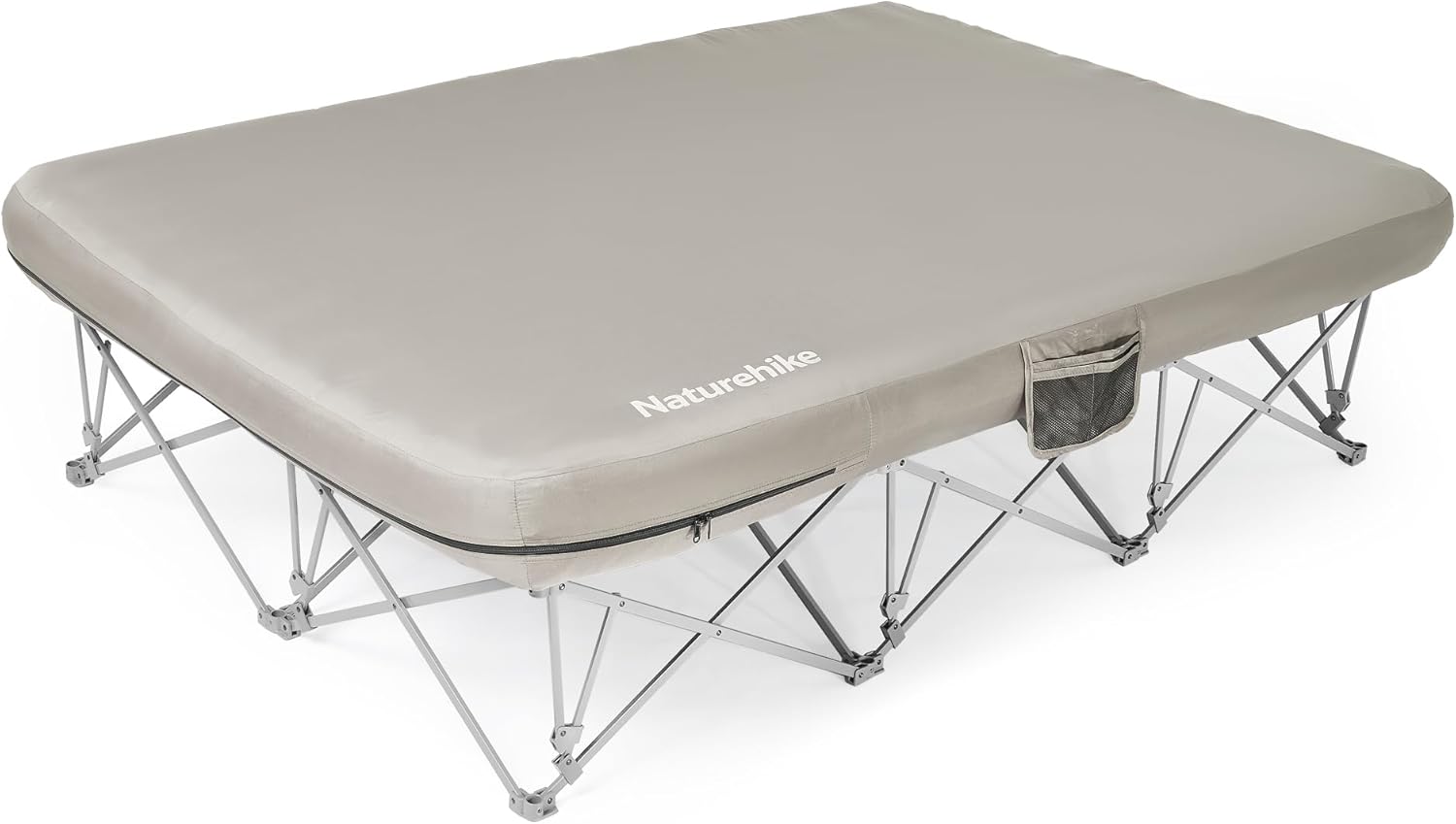 Camping cot with 'Naturehike' branding on a white background