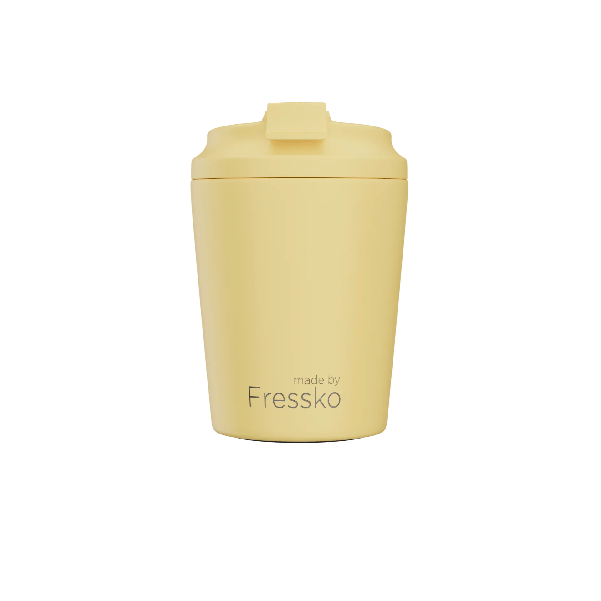 Yellow container with a lid on a white background, branded 'made by Fressko'.