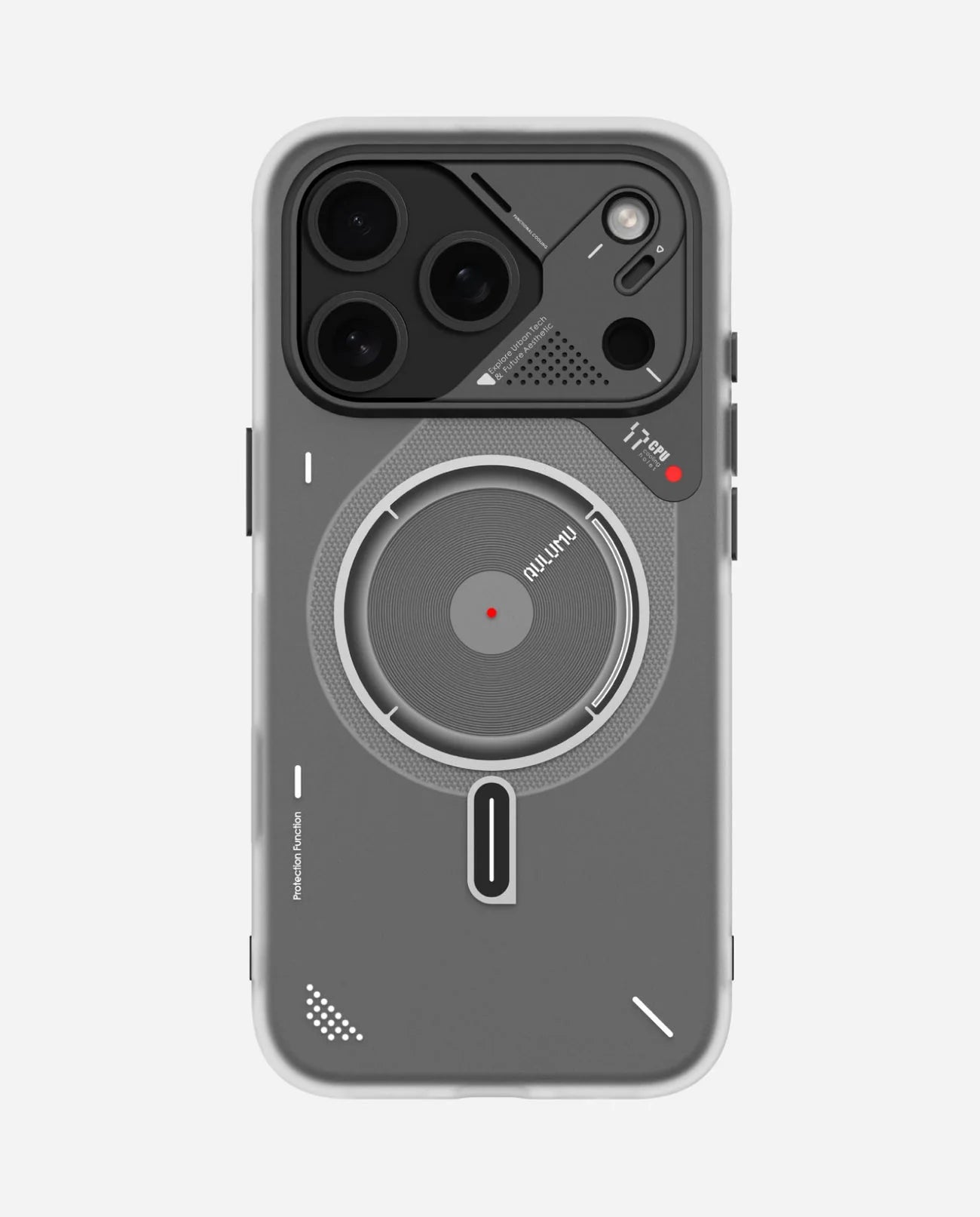 Phone case with a unique design on a white background