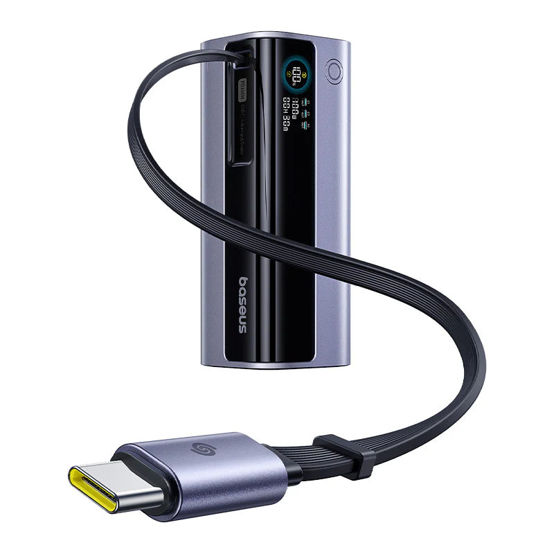 USB-C adapter with a cable on a white background