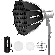 Neewer photography studio light modifier with accessories on a white background