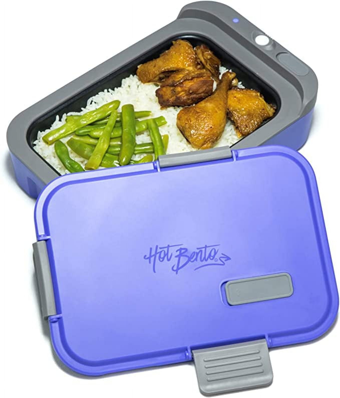 Hot Benta lunch box with food inside on a white background
