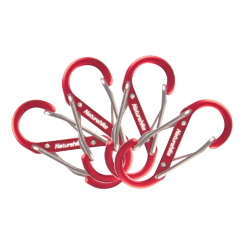Red carabiners with 'Naturehike' branding on a white background