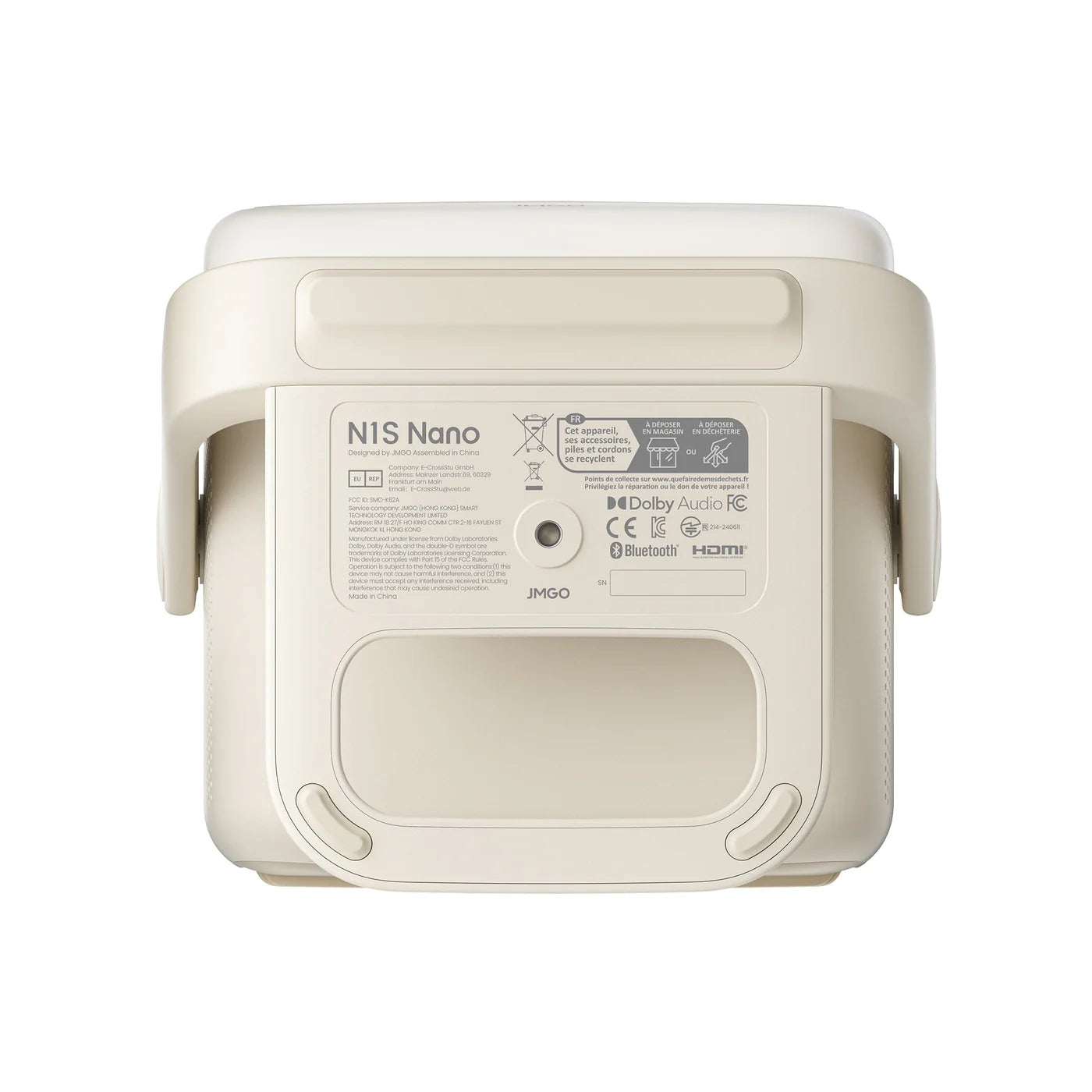 Beige electronic device with 'NIS Nano' branding on a white background