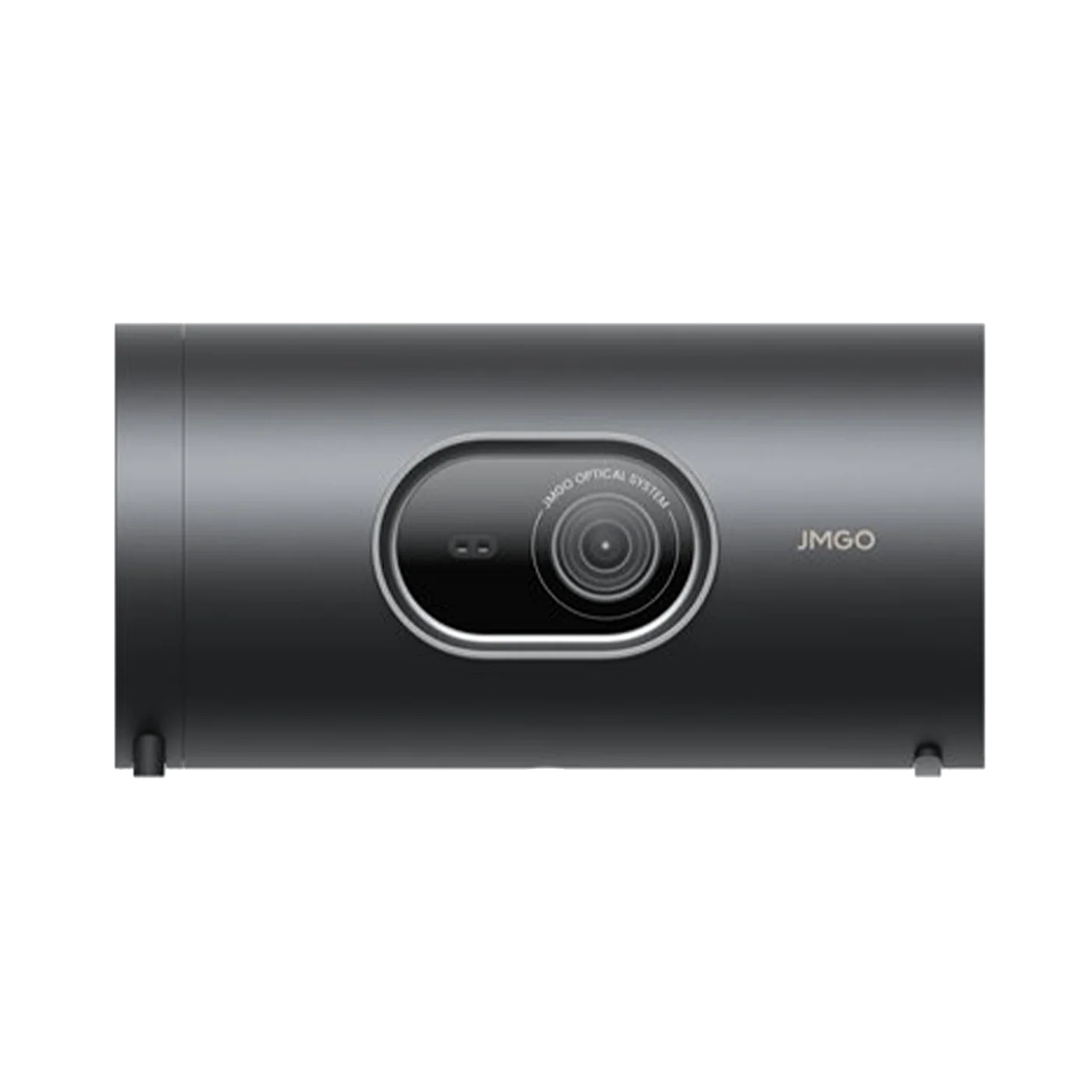 Black electronic device with camera lens and JMGO branding on a white background