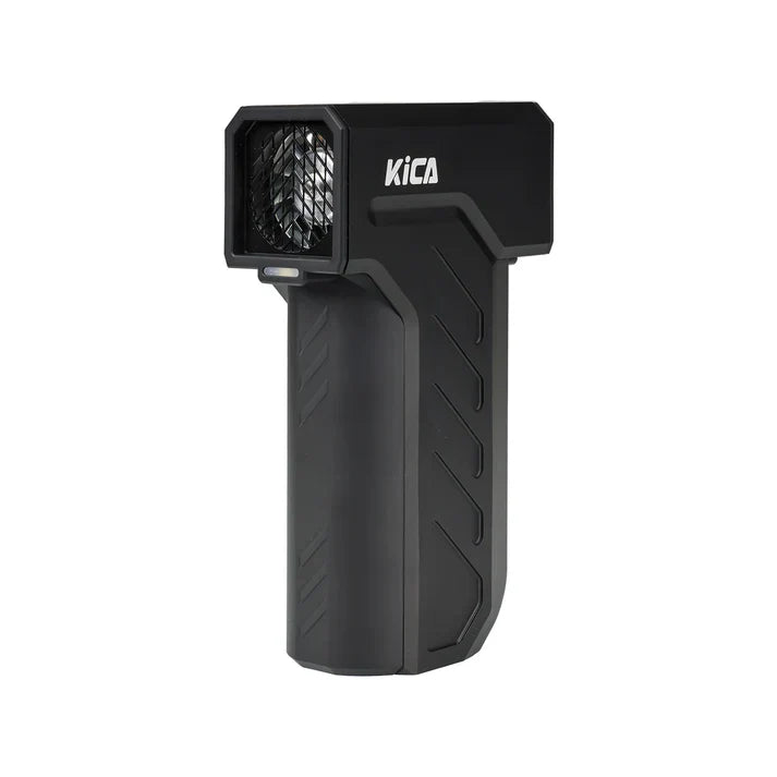 Black handheld device with Kica branding on a white background