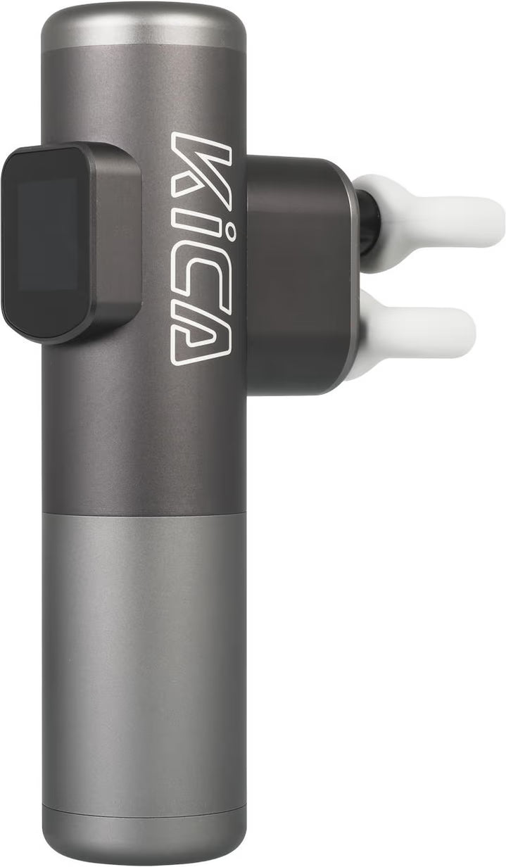 Gray and black device with 'Kica' branding on a white background
