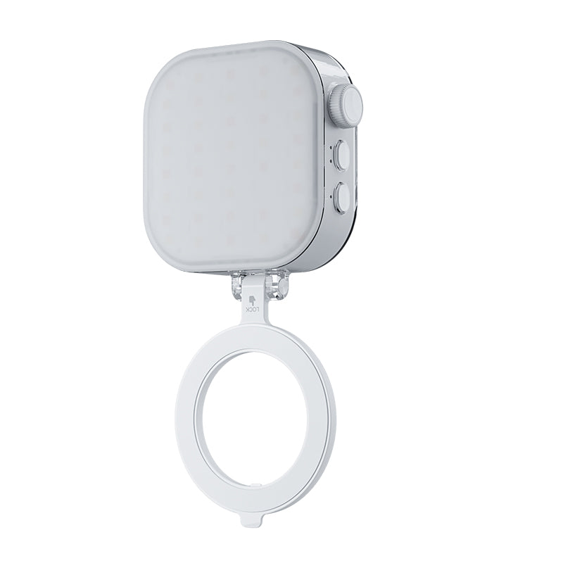 White portable magnifying glass with case on a white background