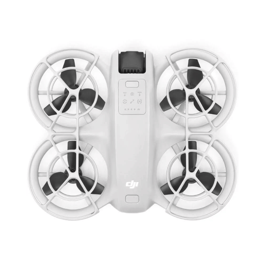 White drone with propellers on a white background