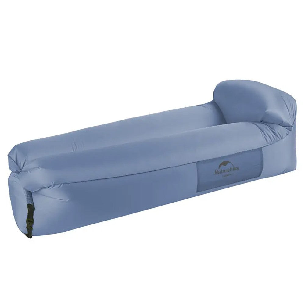 Blue inflatable sofa on a white background