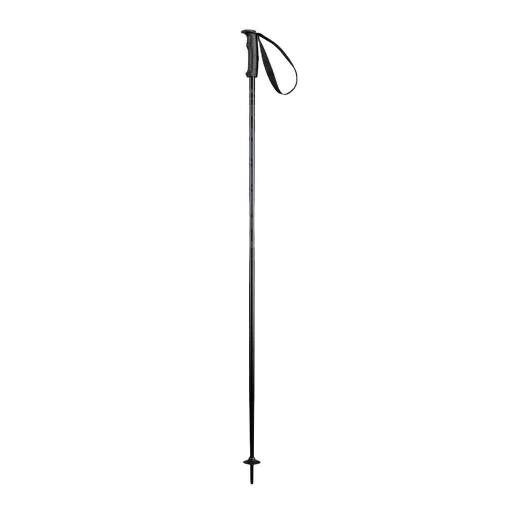 Black ski pole on a white background