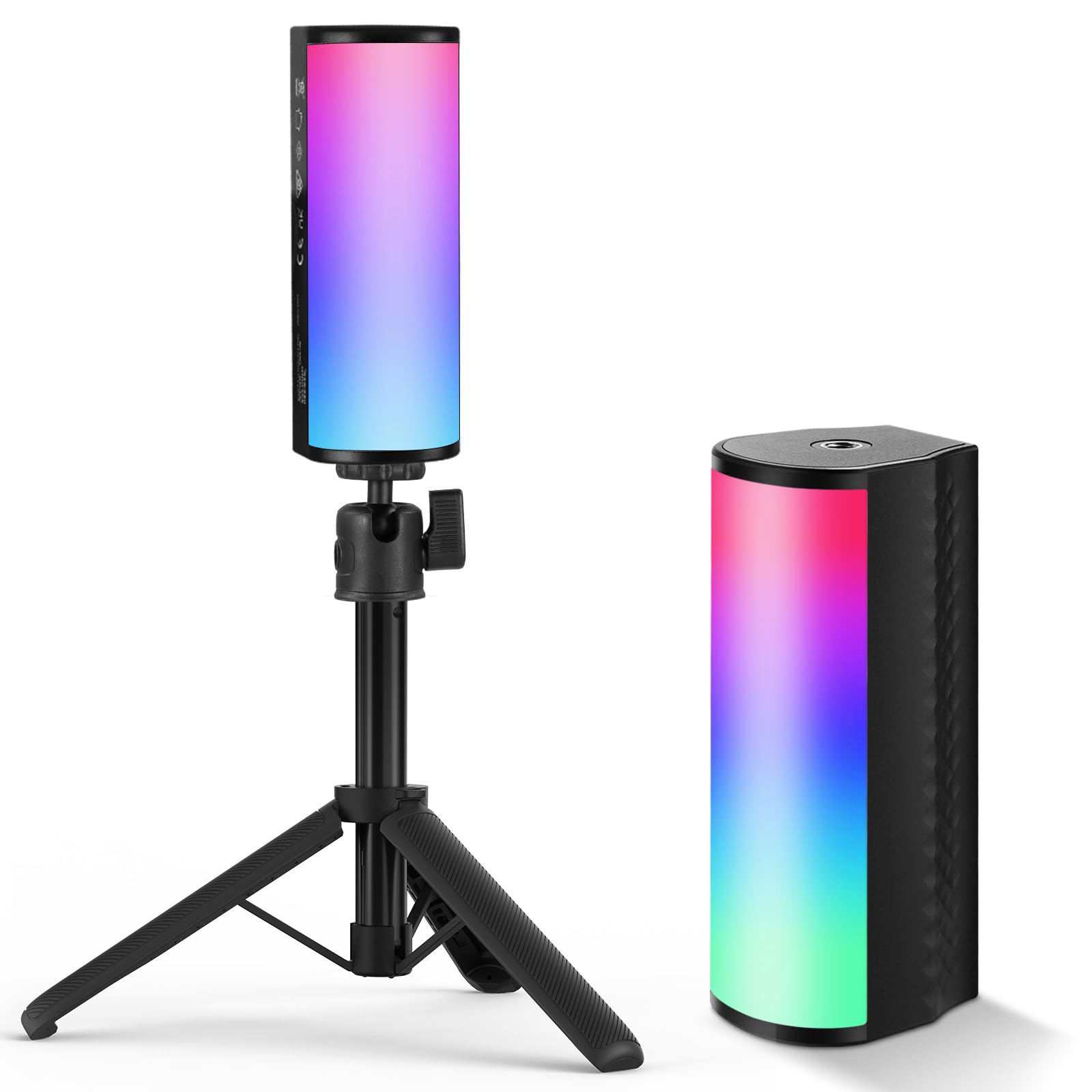 Colorful lamp with a stand on a white background