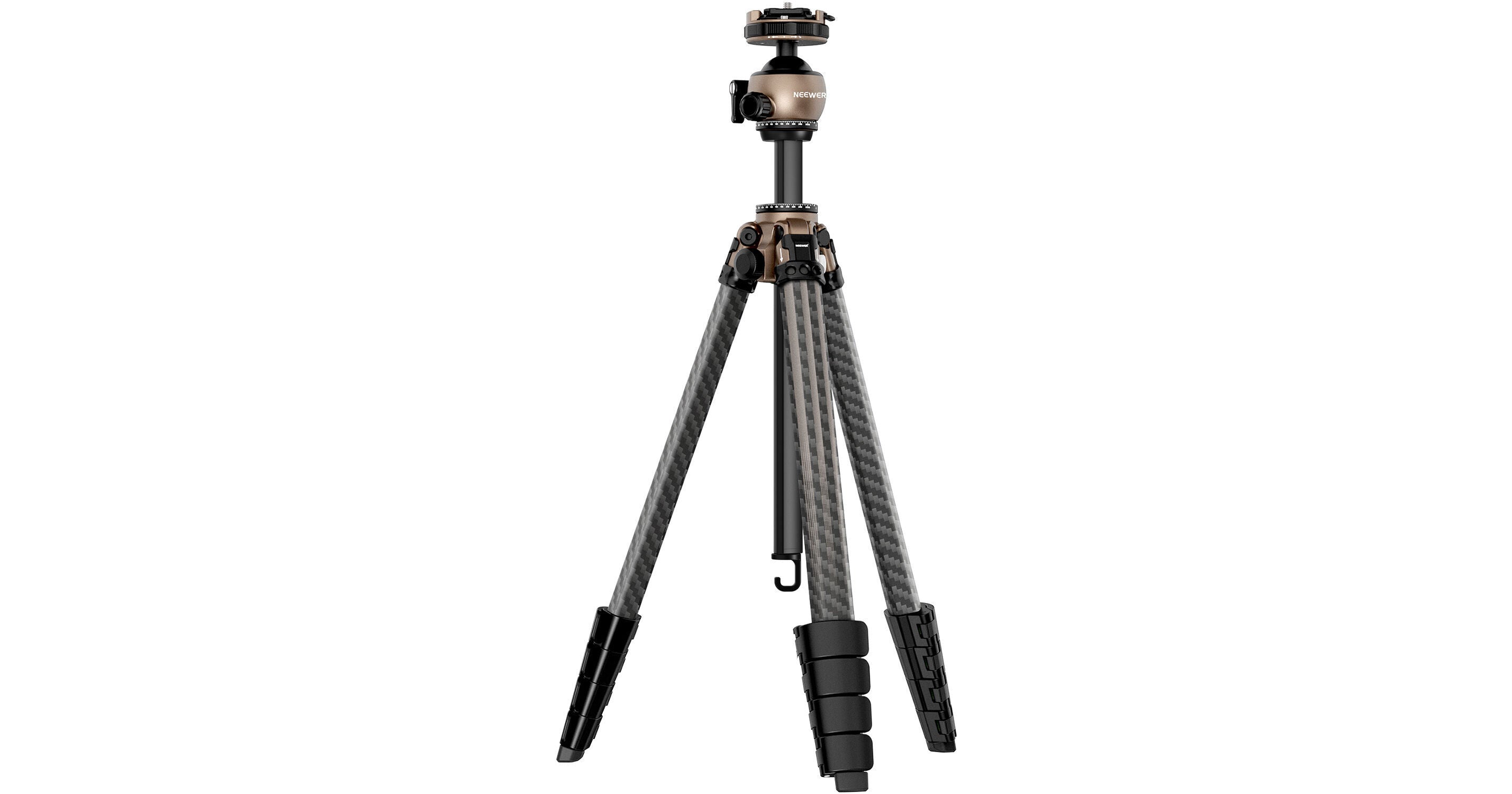 Camera tripod on a white background