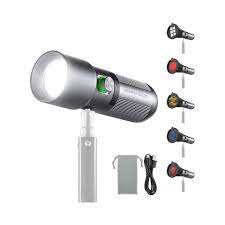 LED work light with multiple attachments on a white background