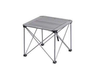 Portable folding table on a white background