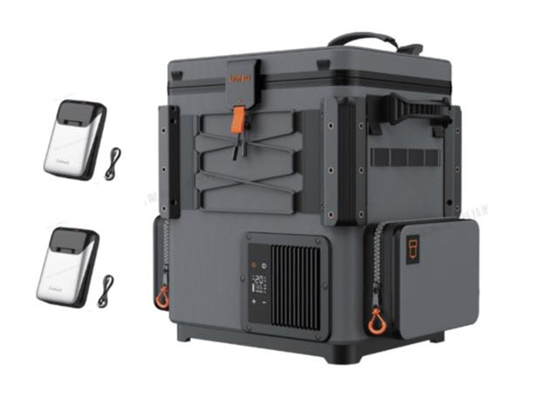 Portable power station with two inverters on a white background