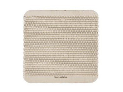 Textured beige square object with 'Naturehike' branding on a white background