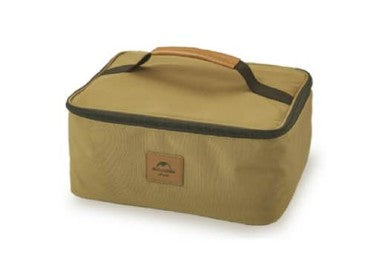 Brown travel bag with a visible brand logo on a white background