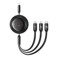 Baseus Free2Draw Retractable Crystal Fast Charging Data Cable USB-C to M+L+C 100W 1.1m - Cluster Black