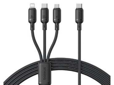 Baseus Silky One-for-Three Fast Charging Cable USB-C to M+L+C 100W 1.5m - Cosmic Black