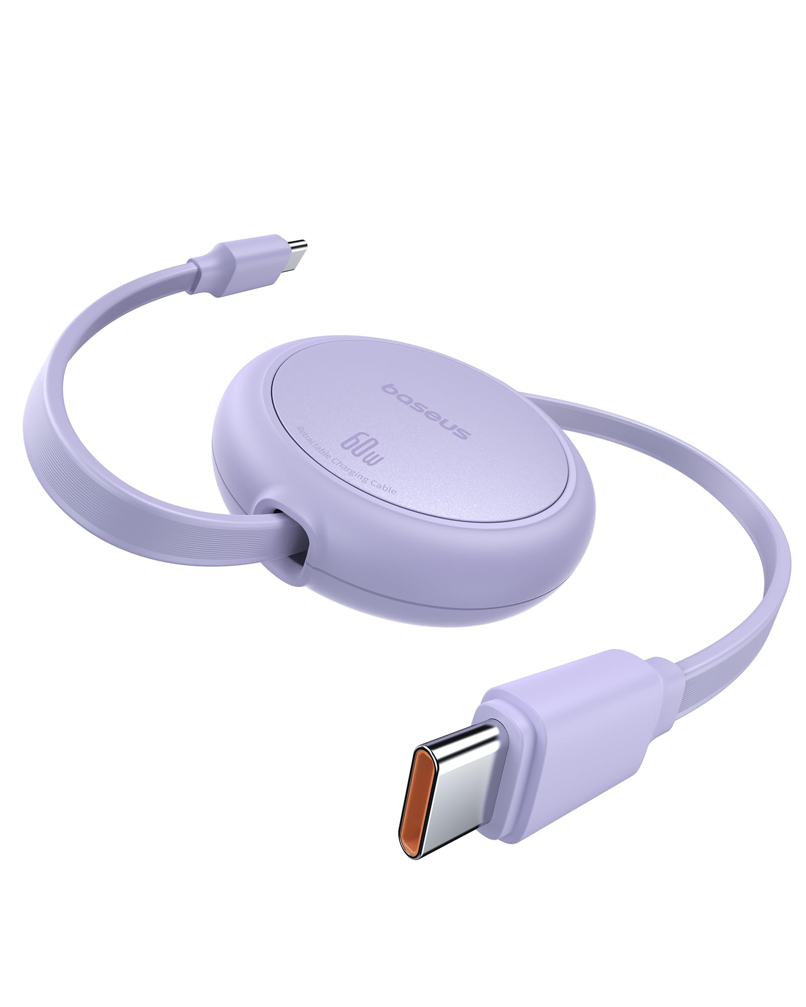 Purple USB-C adapter with cable on a white background