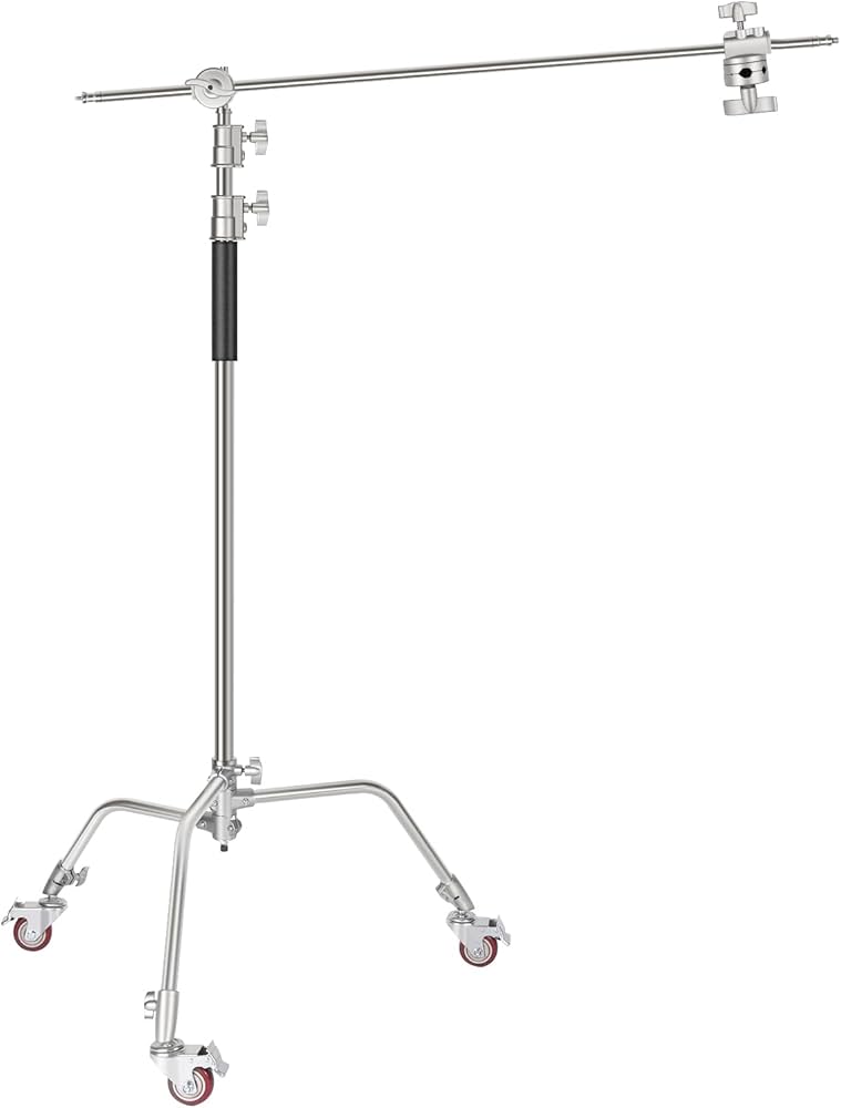 Cymbal stand with adjustable arm on a white background