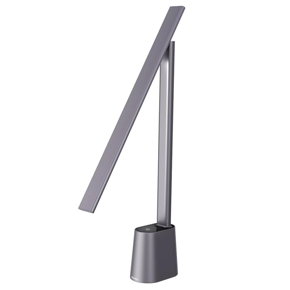 Modern LED desk lamp with adjustable arm on a white background