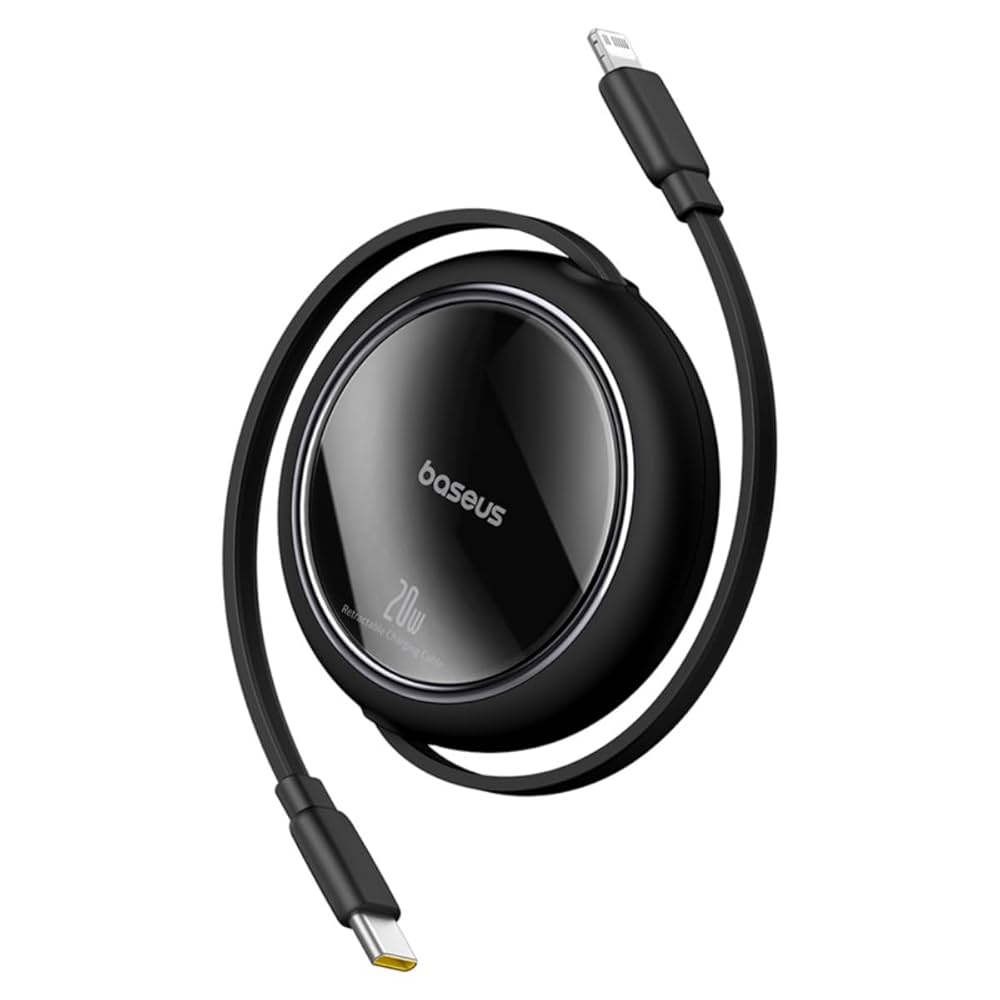 Black charging cable with USB connectors on a white background, featuring the brand 'boseus'.