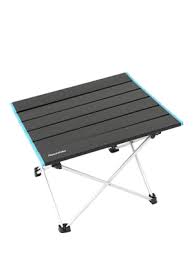 Black folding stool with teal accents on a white background